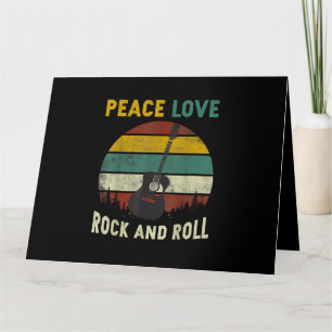 Carte Peace Love & Rock & Roll Guitare Player Guitariste