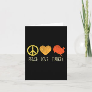 Carte Peace Love Turkey Fun Thanksgiving Day Hippie Hipp