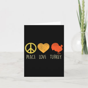 Carte Peace Love Turkey Fun Thanksgiving Day Hippie Hipp
