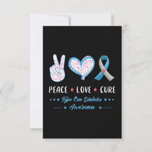 Carte Peace Love Type 1 Diabète