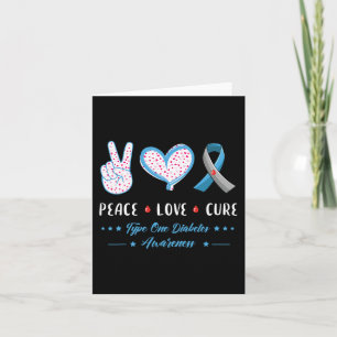 Carte Peace Love Type 1 Sensibilisation au diabète homme