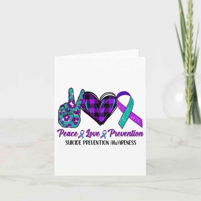 Carte Peace Love Vie Suicide Sensibilisation Femmes Semi (Devant)
