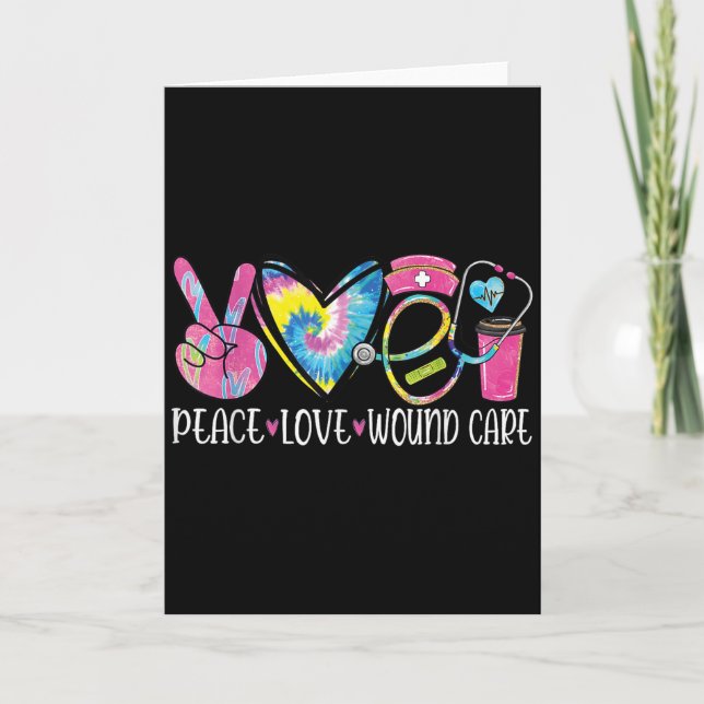 Carte Peace Love Wound Care Nurse Nursing Heart Stethosc (Devant)