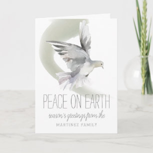 Carte Peace on Earth Dove Photo Noël