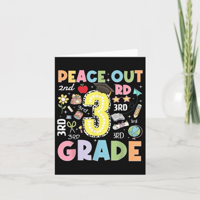 Carte Peace Out 3e année de typographie Graduation Derni (Devant)