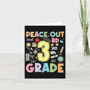 Carte Peace Out 3e année de typographie Graduation Derni