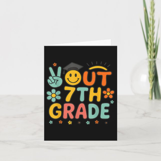 Carte Peace Out 7e grade Cl De 2025 Adieu Graduation (Devant)