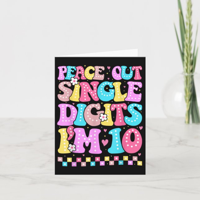 Carte Peace Out Chiffres Im 10 Anniversaire Filles 10e (Devant)