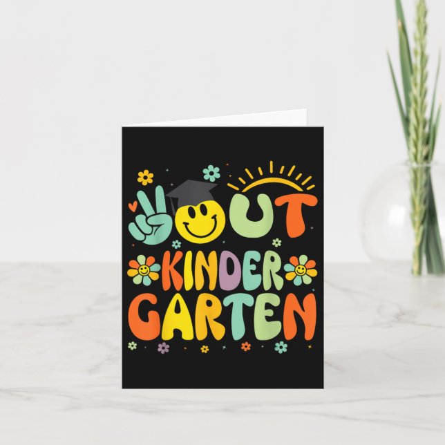 Carte Peace Out Kindergarten Cl De 2025 Goodbye Graduati (Devant)