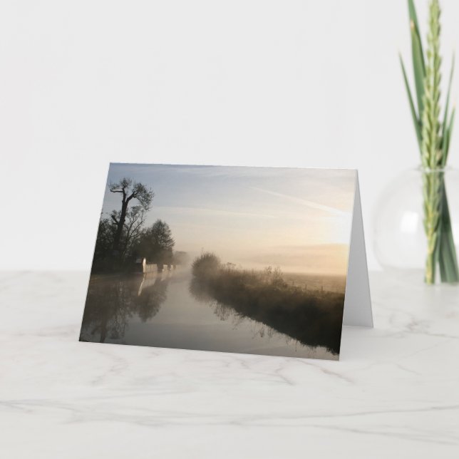 Carte Peacefulness Llangollen Canal Sunrise Notecard (Devant)