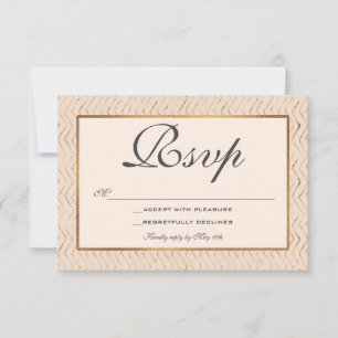 Carte Peach et Gold RSVP