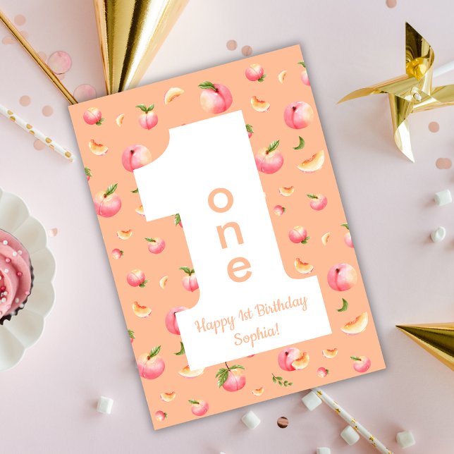 Carte Peach ONE Happy Birthday Card (Créateur téléchargé)