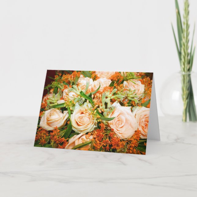 Carte Peach Rose Bouquet (Devant)