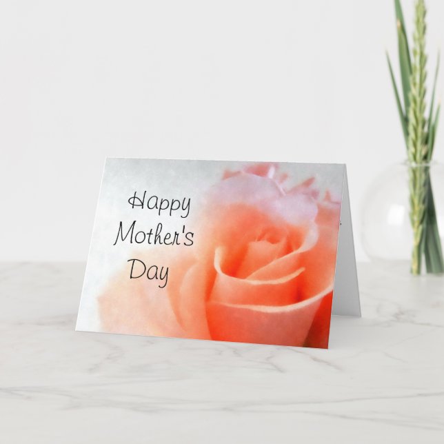 Carte Peach Rose Happy Mother's Day Card (Devant)