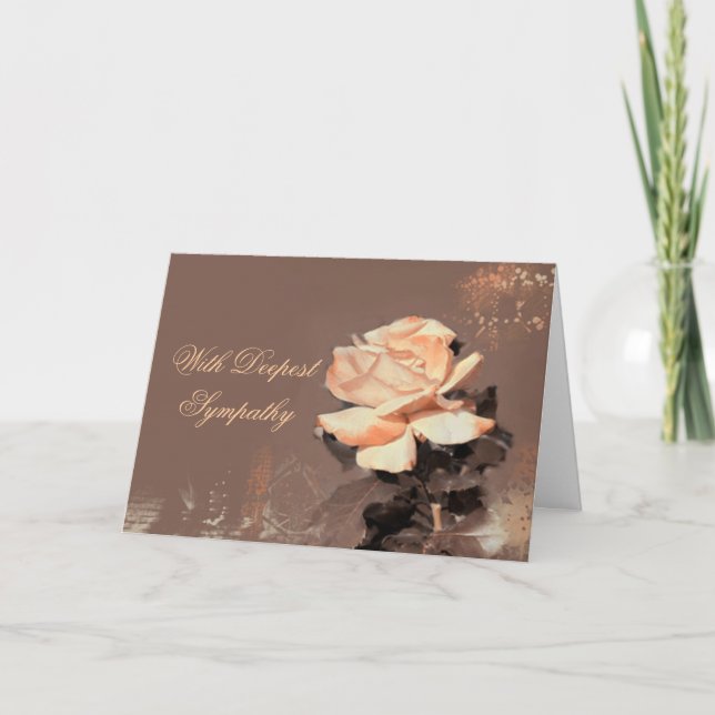 Carte Peach Rose Sympathy Card (Devant)