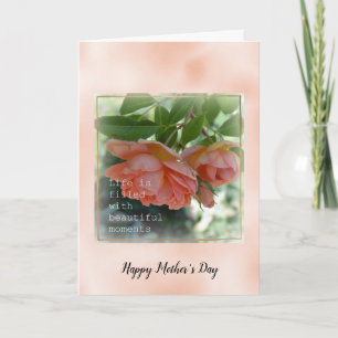 Carte Peach Roses Beaux moments Fête des mères
