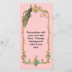 Carte Peacock avec cadre or "Enregistrer la date"