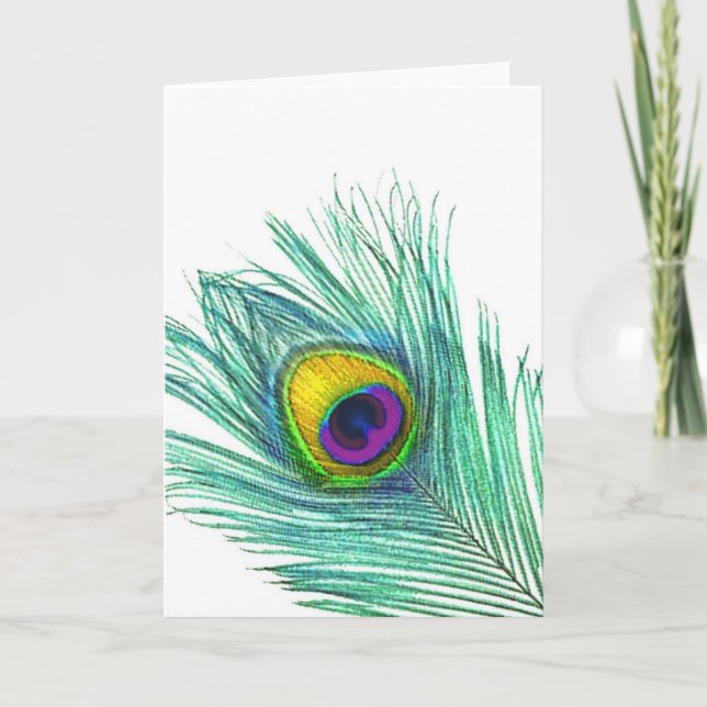 Carte Peacock Feather note cards (Devant)