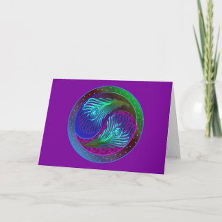 Carte Peacock Feather Yin Yang 5