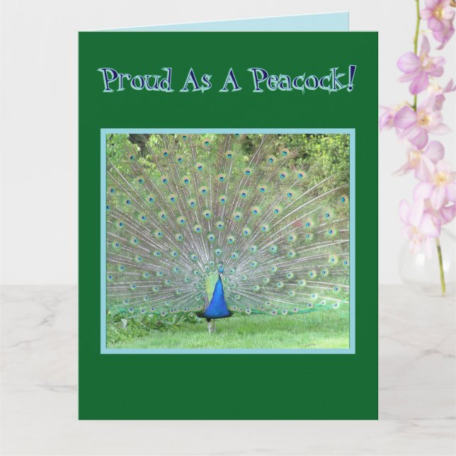 Carte Peacock/"FIER COMME UN PEACOCK"/HEUREUX PÈRE D'ANN (Orchidée)