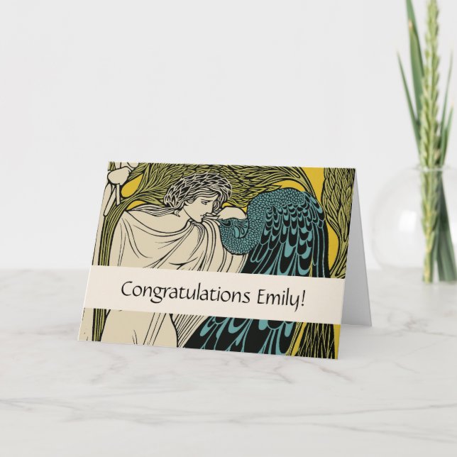 Carte Peacock Fine Art Bird Nouveau (Devant)