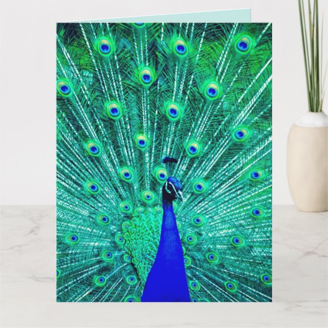 CARTE PEACOCK FUNNY BANTHDAY GREETING CARD (Devant)