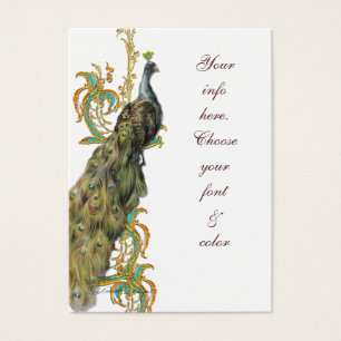 Carte Peacock Gold Filigree Business/Table Place