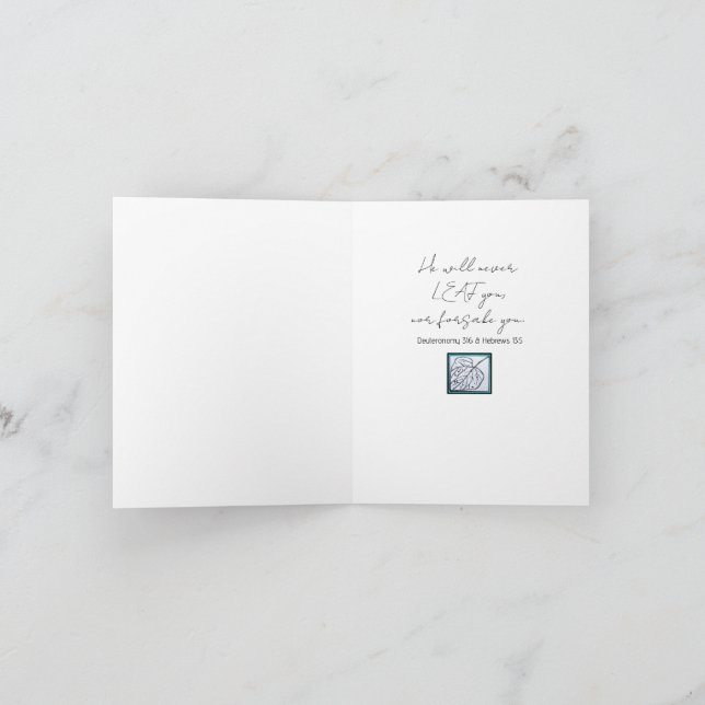 Carte Peacock Leaf/Leaf-He Will Never Leaf You-Turquoise (Intérieur)