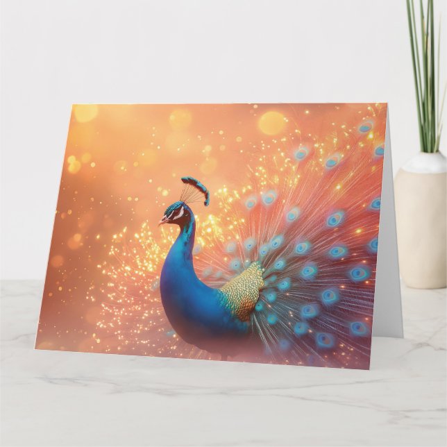 Carte Peacock Majestic avec Plumage Vibrant (Devant)