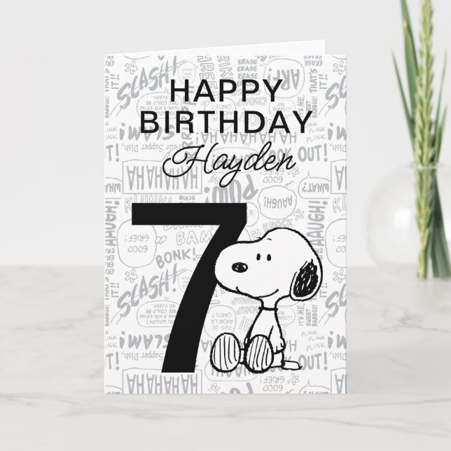 Carte PEANUTS | Snoopy Joyeux Anniversaire (Devant)