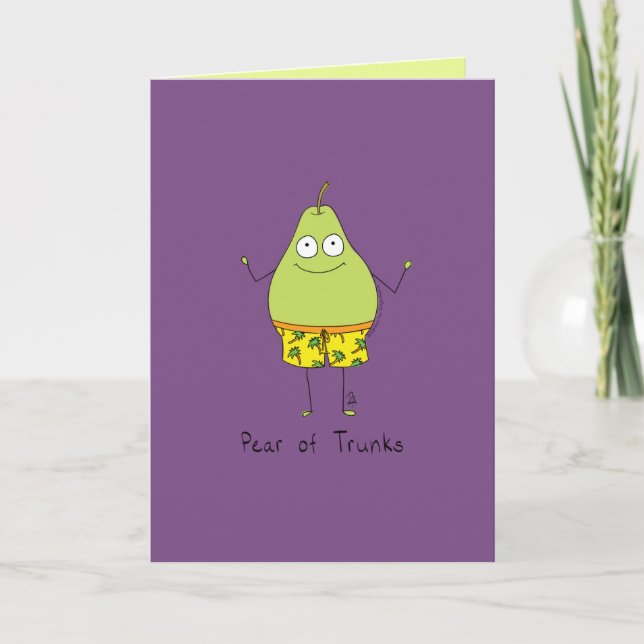 Carte Pear of Trunks - Funky Pear Pun Card (Devant)