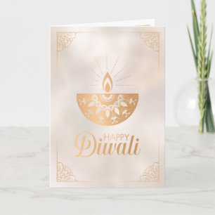 Carte Pearl et or ornement Happy Diwali 