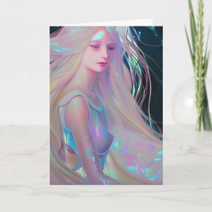 Carte Pearlescent Imaginaire Ai Art Jolie Ethereal Woman
