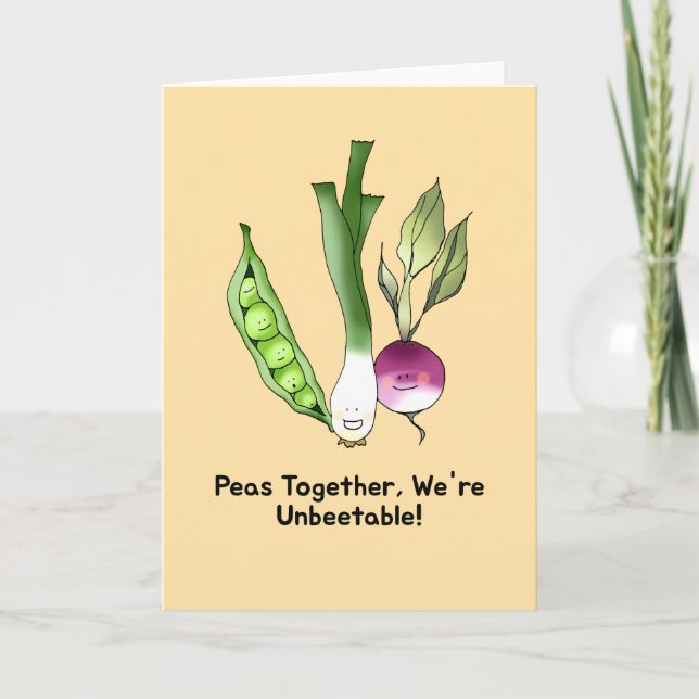Carte Peas et Veggie meilleur amis Pun (Devant)