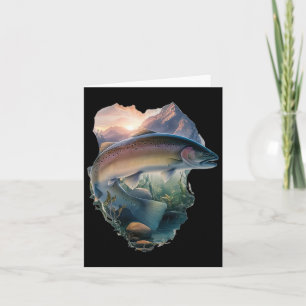 Carte Pêche à la truite Montagnes Nature Pêcheur