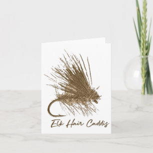 Carte Pêche à la volée Vintage Elk Cheveux Caddis dessin