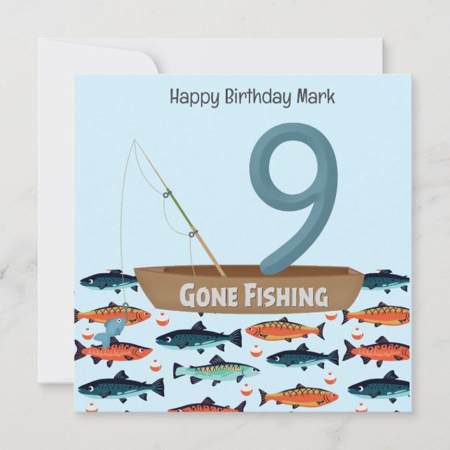 Carte Pêche Amant 9e anniversaire (Devant)