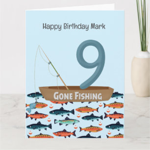 Carte Pêche Amant 9e anniversaire