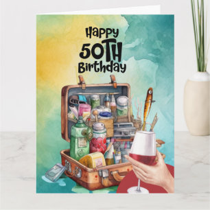 Carte Pêche amoureux 50e anniversaire