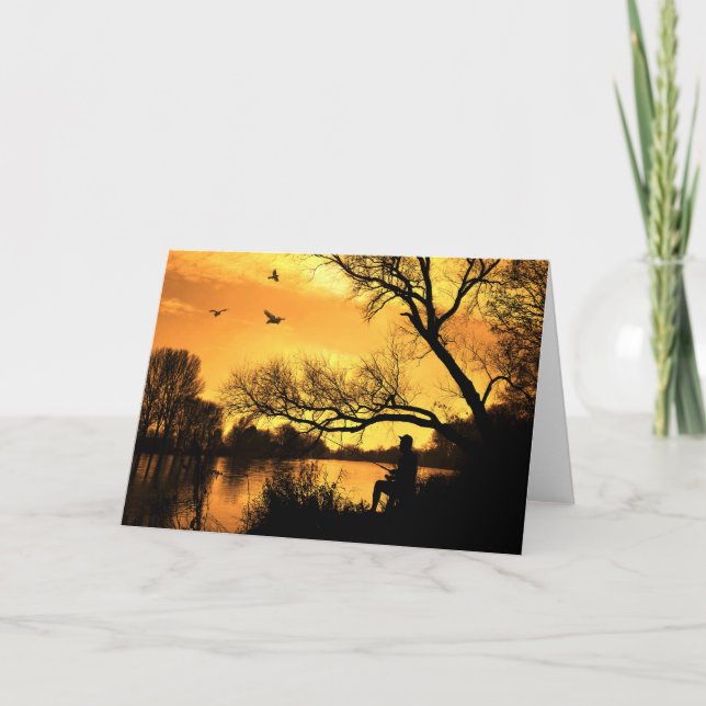 Carte Pêche au coucher du soleil (Devant)