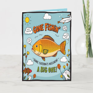 Carte Pêche aux vœux d'anniversaire 