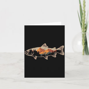 Carte Pêche B Poisson Montagne Étoile Pêcheur Art Hommes