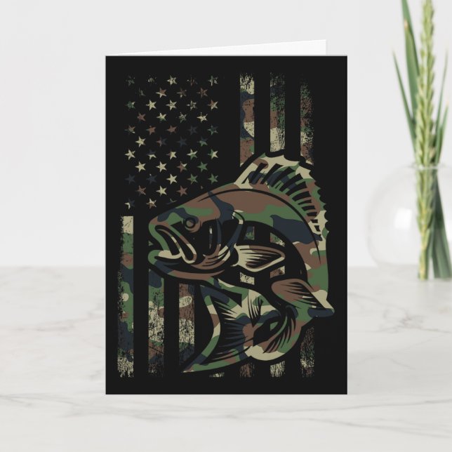 Carte Pêche Camo Hommes Garçons Drapeau Américain Byss P (Devant)