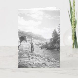 Carte Pêche de mouche de garçon