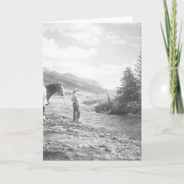 Carte Pêche de mouche de garçon dans une crique (Devant)