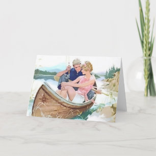 Carte Pêche d'homme avec son amie