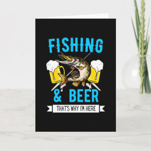 Carte Pêche et bière amusant Pêcheur Pêcheur Conception 