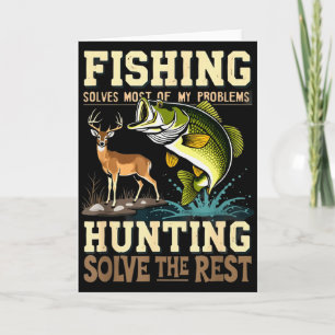 Carte Pêche et chasse vintage résolvent tous les problèm