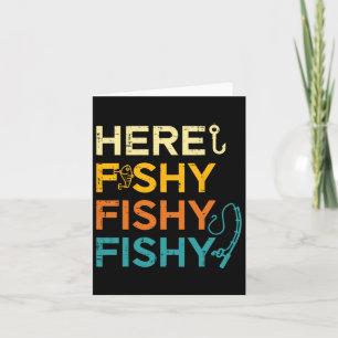 Carte Pêche Ici Poisson Retro Poisson Amateur Pêcheur Ho