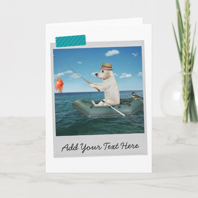 Carte Pêche Jaune Labrador Retriever Chien (Devant)